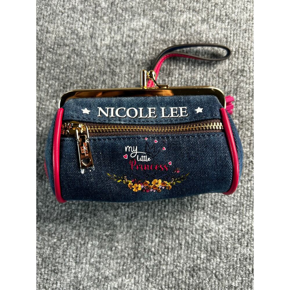 Nicole Lee USA My Little Princess Denim Coin Purse Wristlet NWT - Picture 2 of 9